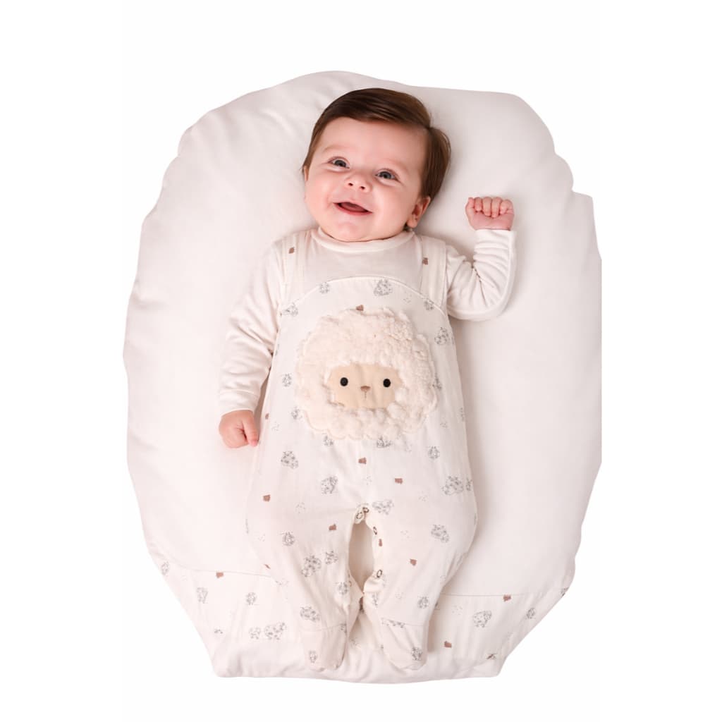 Saída Maternidade Ovelhinha Menino e Menina 4 Peças Roupa de Bebê Menino e Menina