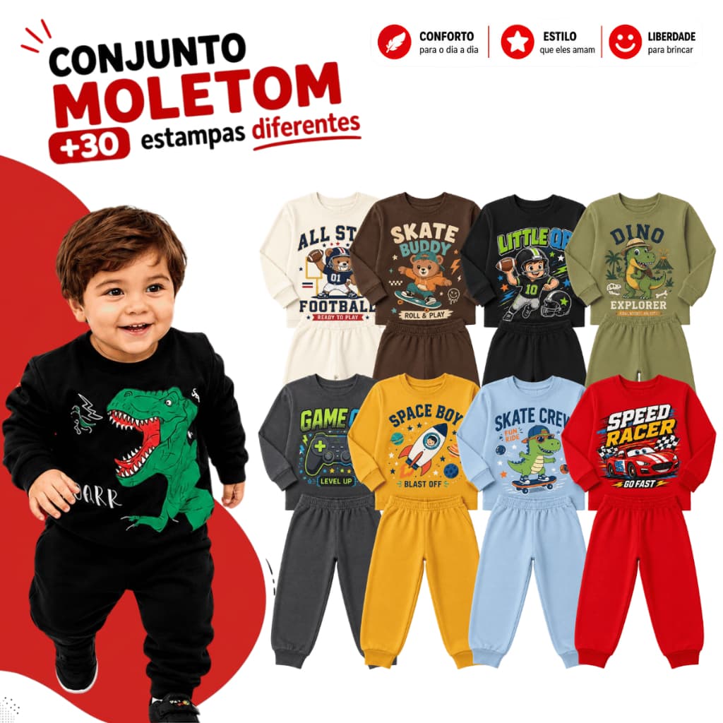 Kit Sortido 2, 6 ou 12 Peças Moletom Roupa Bebê Menino Infantil Inverno Moletom Roupa Conjunto Frio