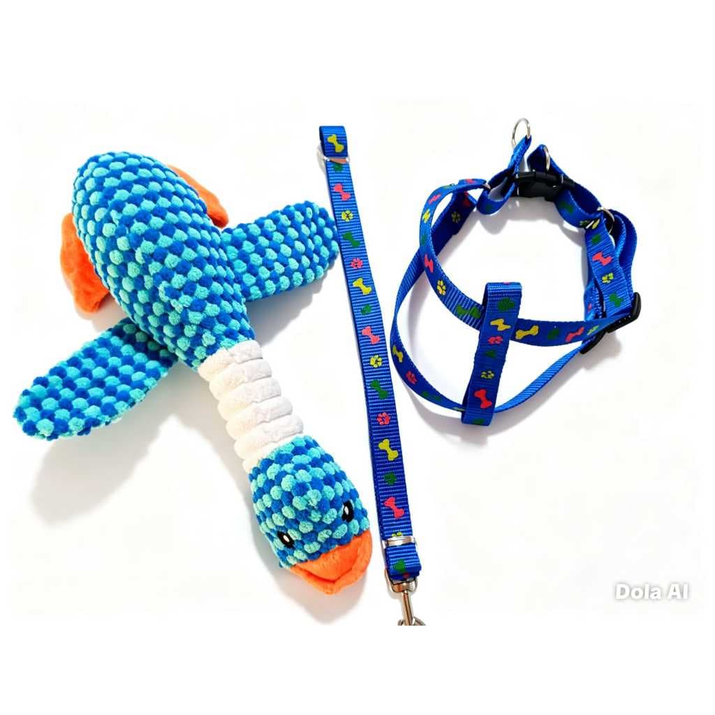 Kit passeio pet/cachorro / Coleira peitoral / Ursinho pelúcia pet / Mordedor pet / Guia para Cachorro/ bolinha pet