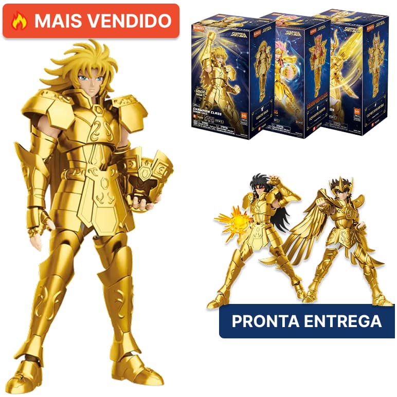 Original Blokees Cavaleiros do Zodiaco Boneco Articulado Aiolos/Camus/Aldebaran Action Figure Seiya