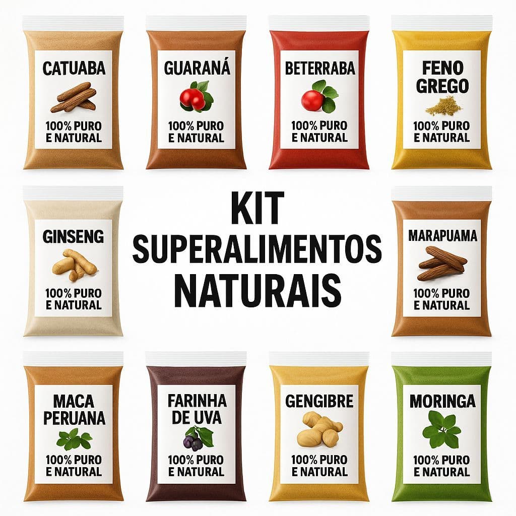 Combo Natural em pó - 10 ITENS 100% Natural - QUALIDADE MÁXIMA