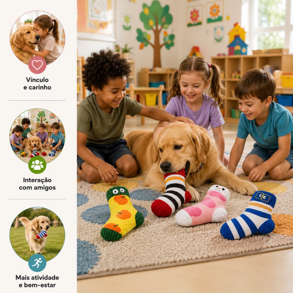 Brinquedo Pelucia Interativo Pet Com Apito Cachorro Sortido Resistente Divertido Para Caes Filhotes
