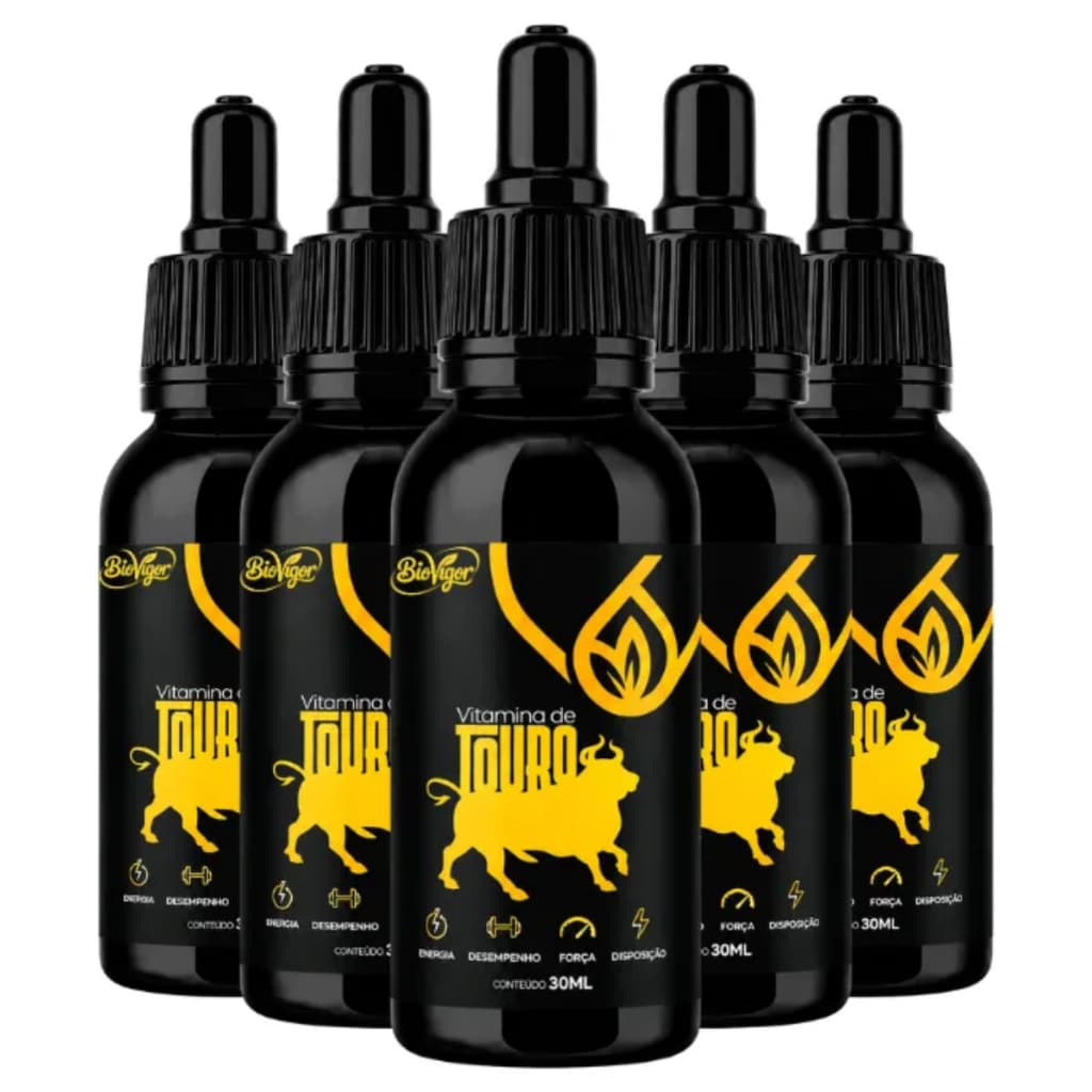 5x Vitamina de Touro 30ml - Loja Autorizada - Suplemento Alimentar