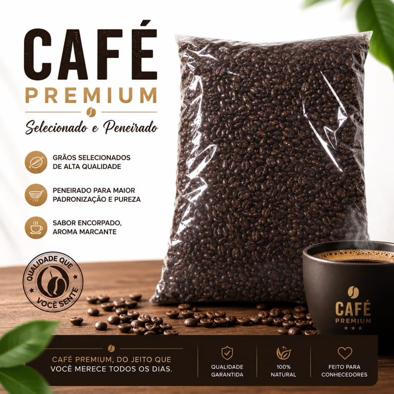 Café Torrado Premium em Grãos | Aroma Intenso | 100g 250g 500g