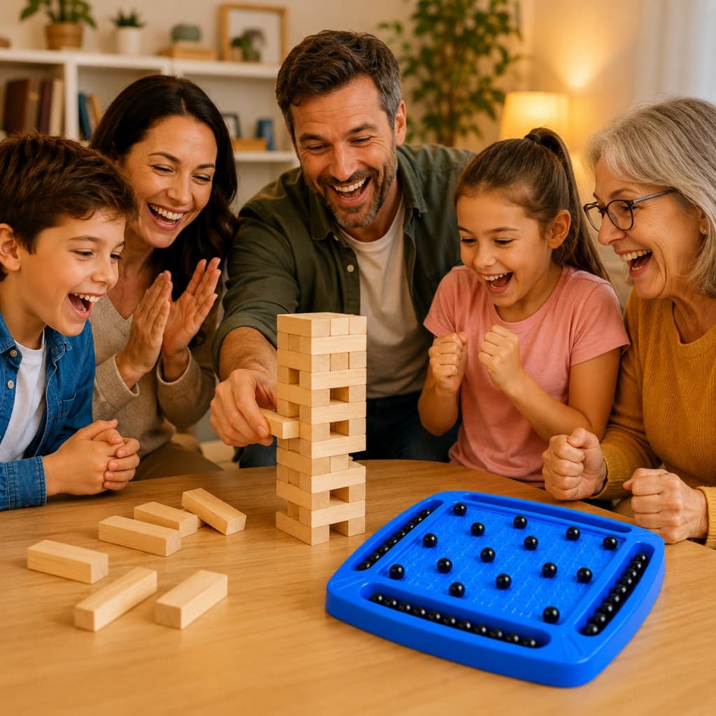 Kit Jogos De Mesa Familia Torre Maluca + Tabuleiro de Bolinhas Magneticas