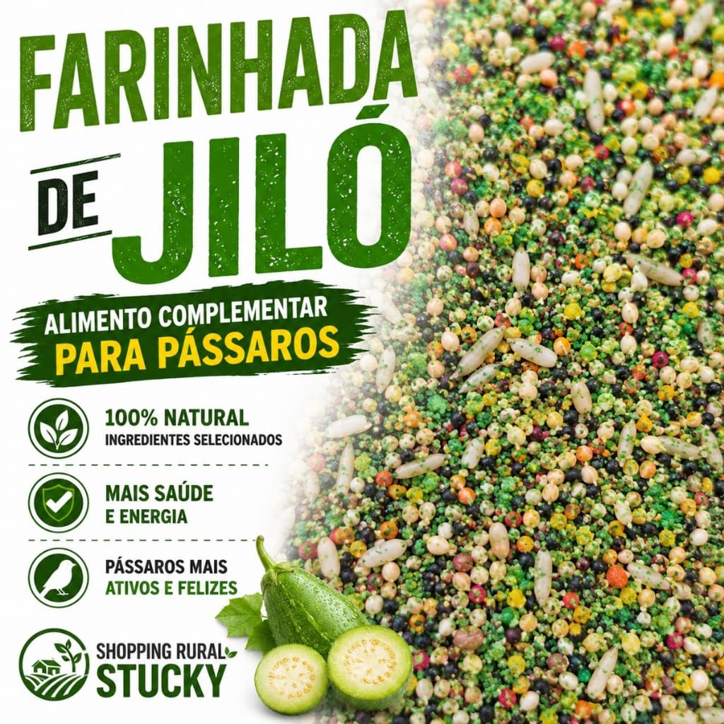 Vitamina Jiló Com Mix De Sementes Para Pássaros | Suplemento Natural – Canário Pintassilgo Coleiro Trinca Ferro Curió