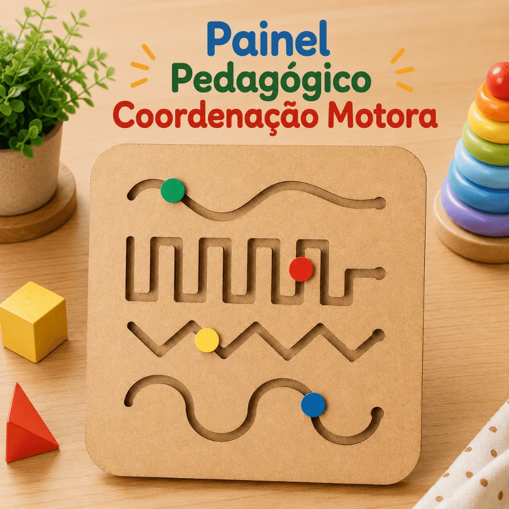 Brinquedo Educativo Psicomotor Painel Pedagógico Coordenação Motora