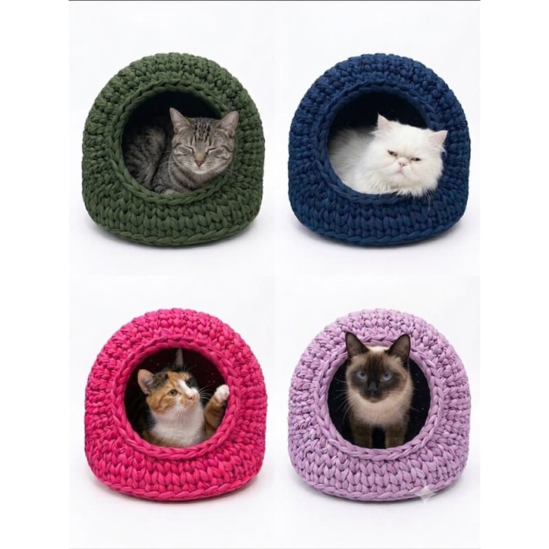 Toca para Gatos de Crochê Cama pet Casinha feita à mão