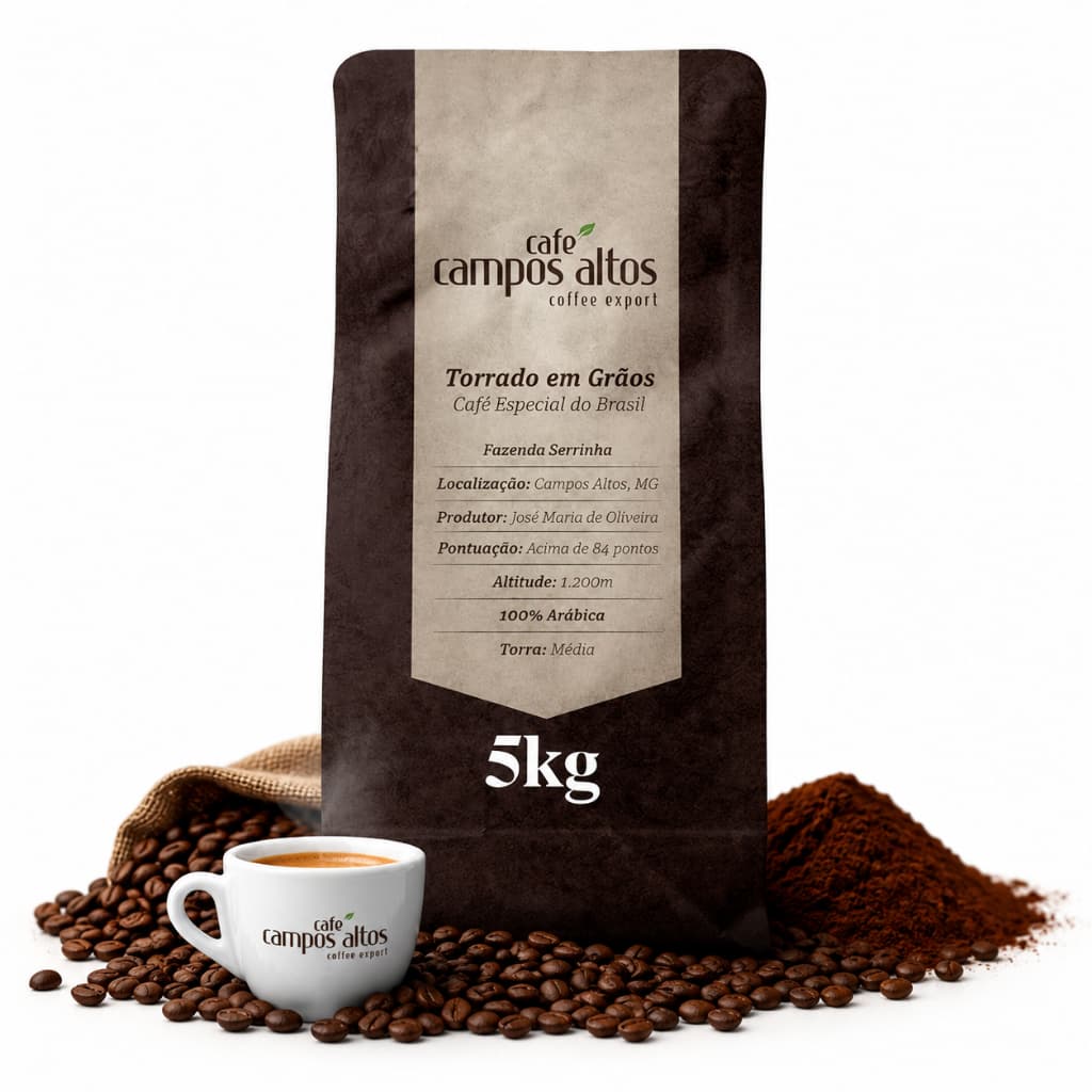 Café Especial 5kg em Grãos 100% Arábica Torra Média - Café Campos Altos