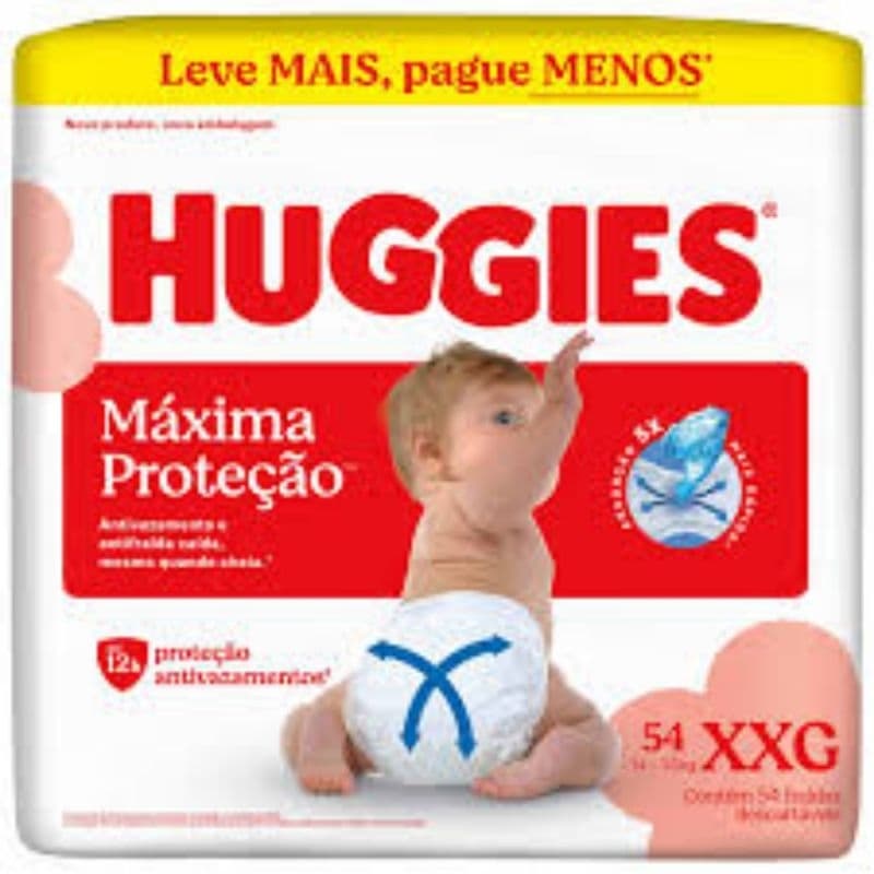 Huggies Fralda Descartável Máxima Proteção  - 54 Unidades