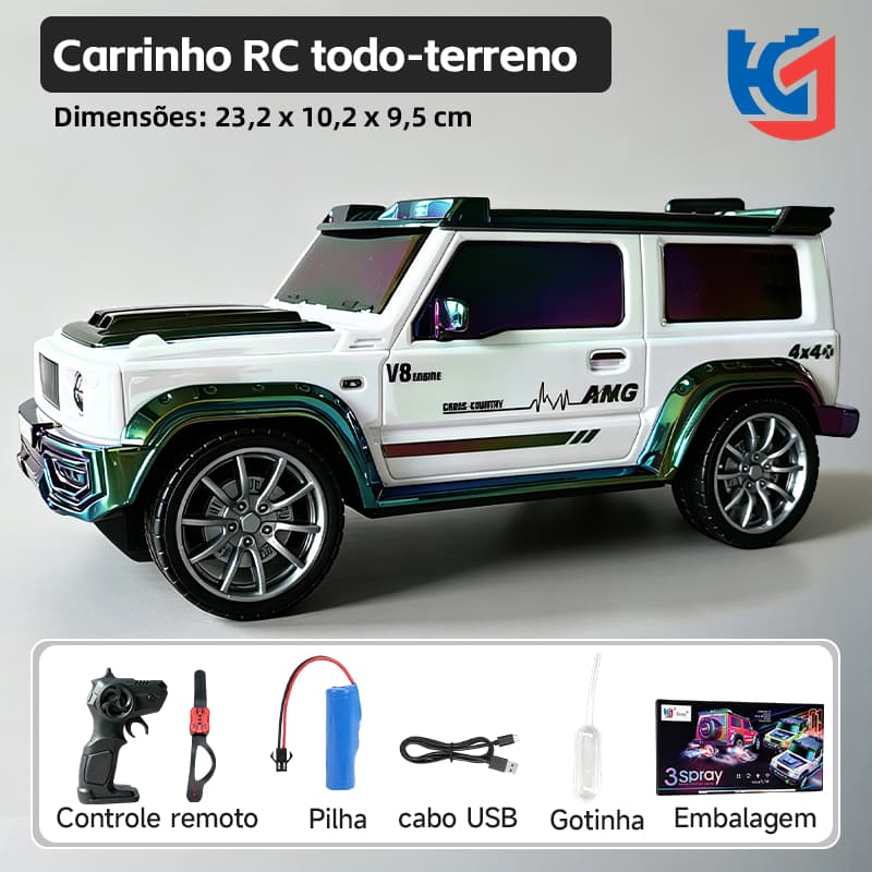 Carrinho Controle Remoto 1:14 2.4G Off-Road Sensor de Gestos 3 Sprays Luz Som Brinquedo Infantil