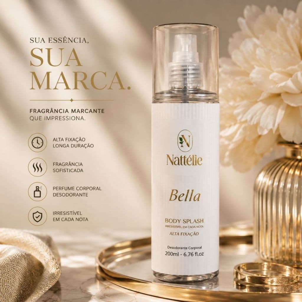 Body Splash Feminino Bela Desodorante Colônia-Fragrância Importada -200ml-Dura o dia todo