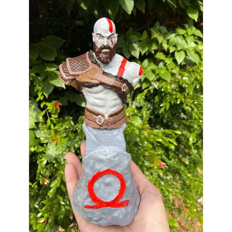 Suporte Controle Videogame Kratos God Of War Pintado À Mão Estátua Geek Holder