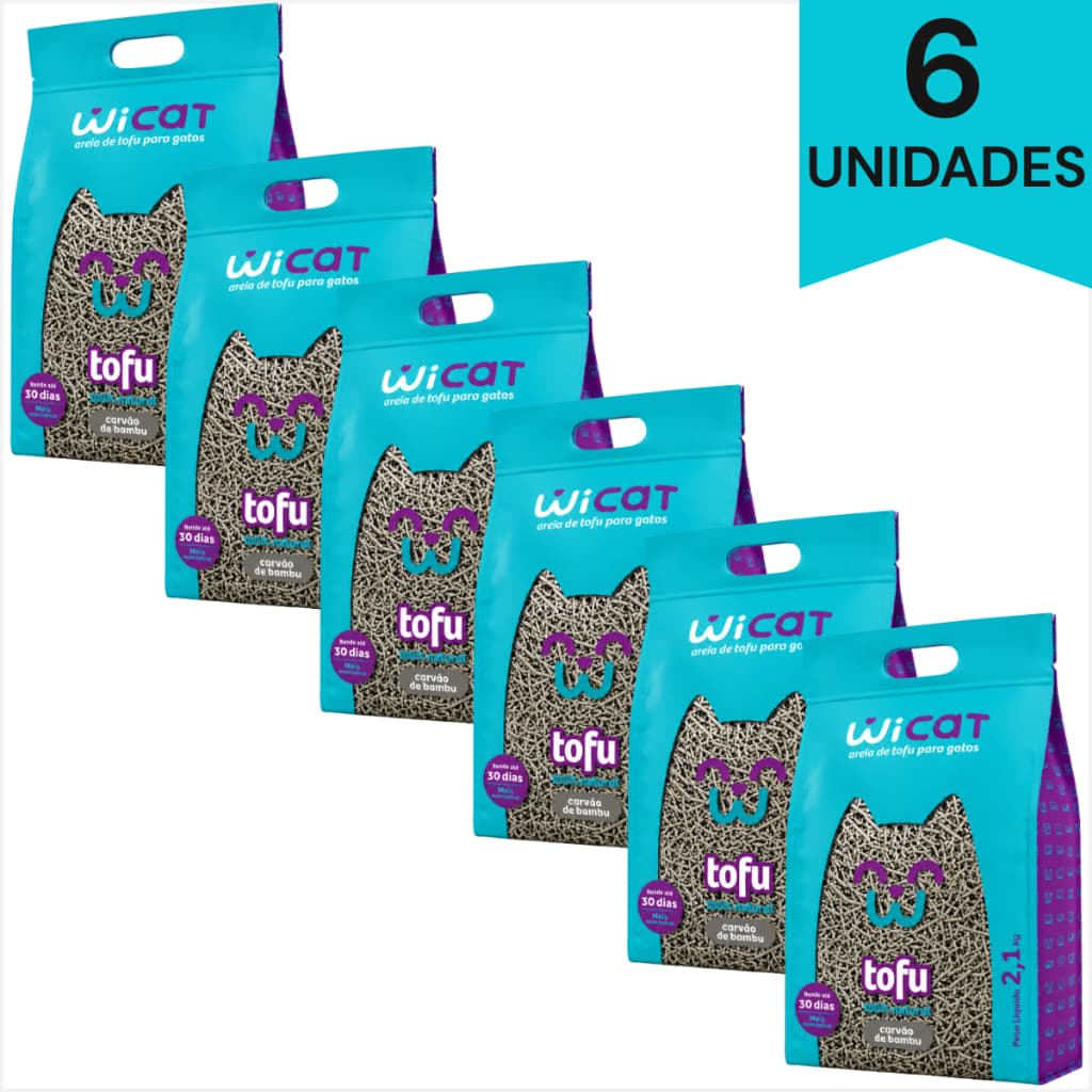 Areia Sanitária De Tofu Higiênica Gatos Wicat Carvão De Bambu 2,1kg