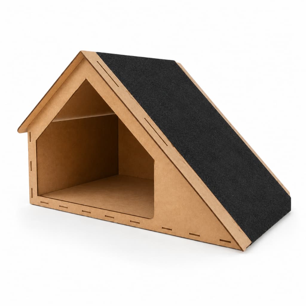 Casa para Gato com Rampa em MDF 47x36,5x30 cm | Casinha Pet | Playground Felino | Nicho para Gatos
