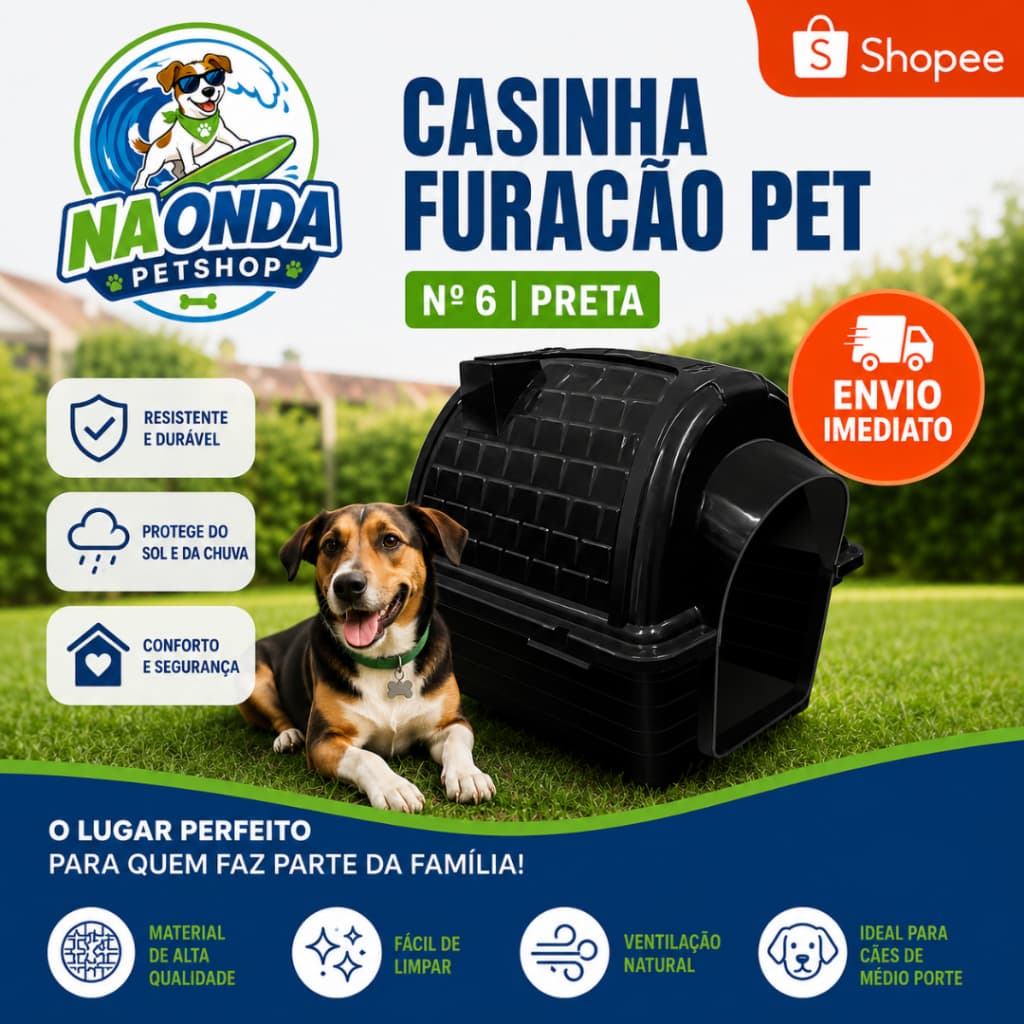 Casinha Cão Grande N6 Casinha Plástica Resistente Para Área Externa - Envio Imediato