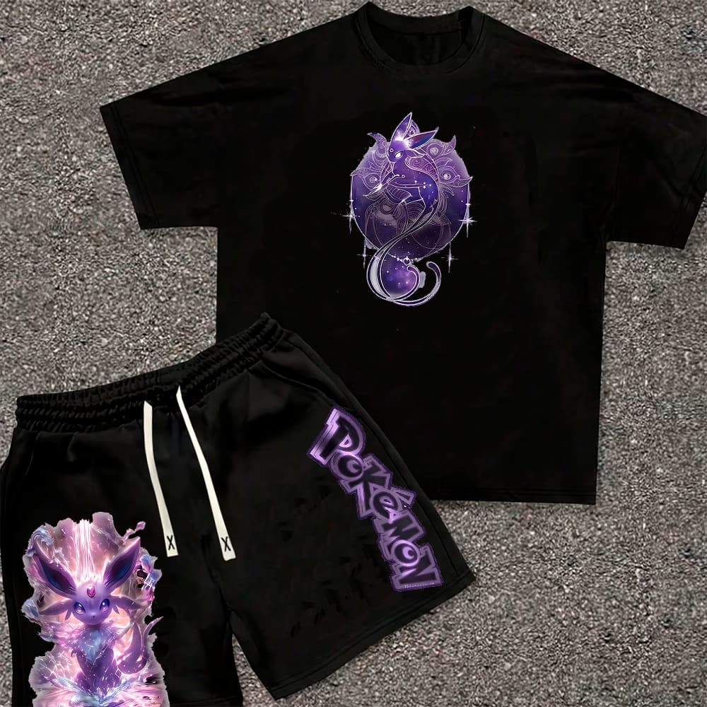 Conjunto Camiseta e Bermuda Moletom Conjunto Camiseta e Bermuda Moletom Pokemon Anim Streetwear Estilo Gringo Premium St