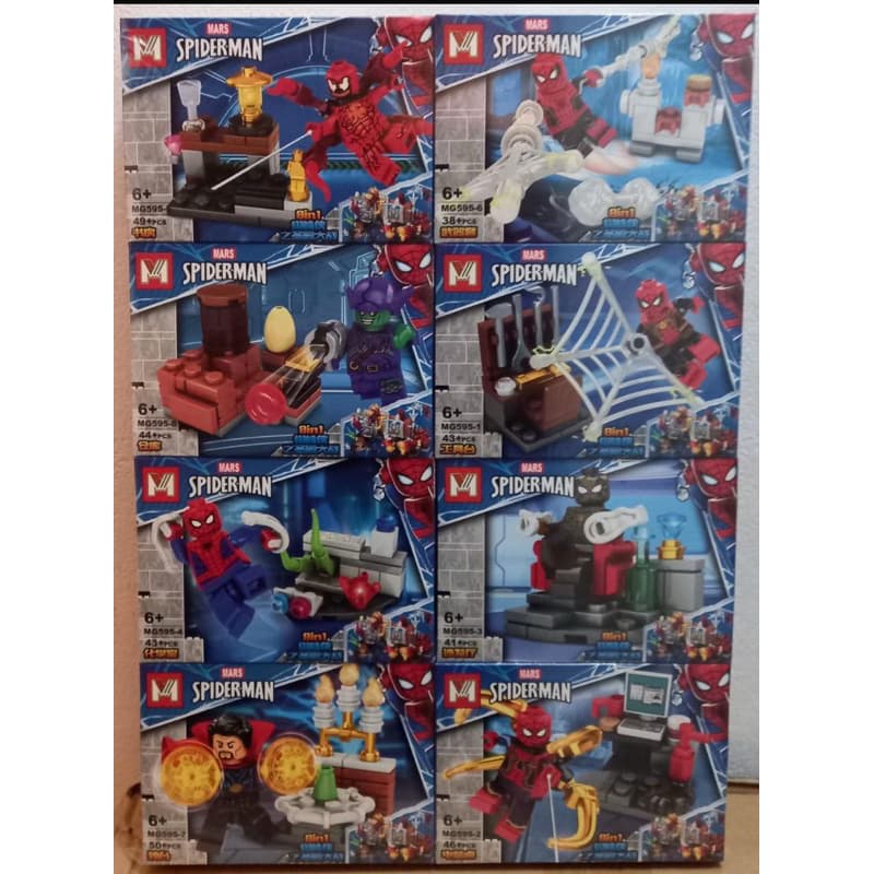 Kit 8 Blocos de Montar Super Spider Homem-Aranha Compatível Lego Brinquedo Infantil e outros Personagens o