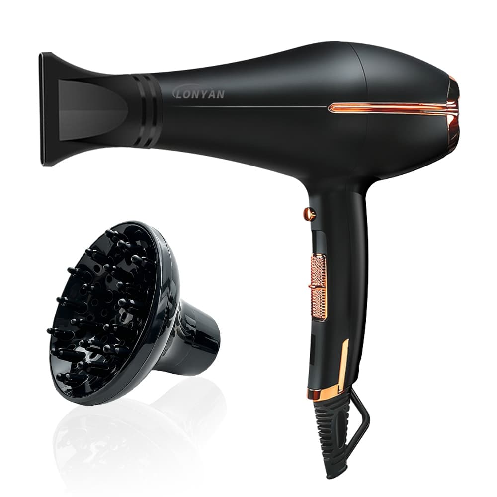 Secador de Cabelo 127V 220V Profissional com Difusor Íons Negativos 5 Temperaturas Anti Frizz