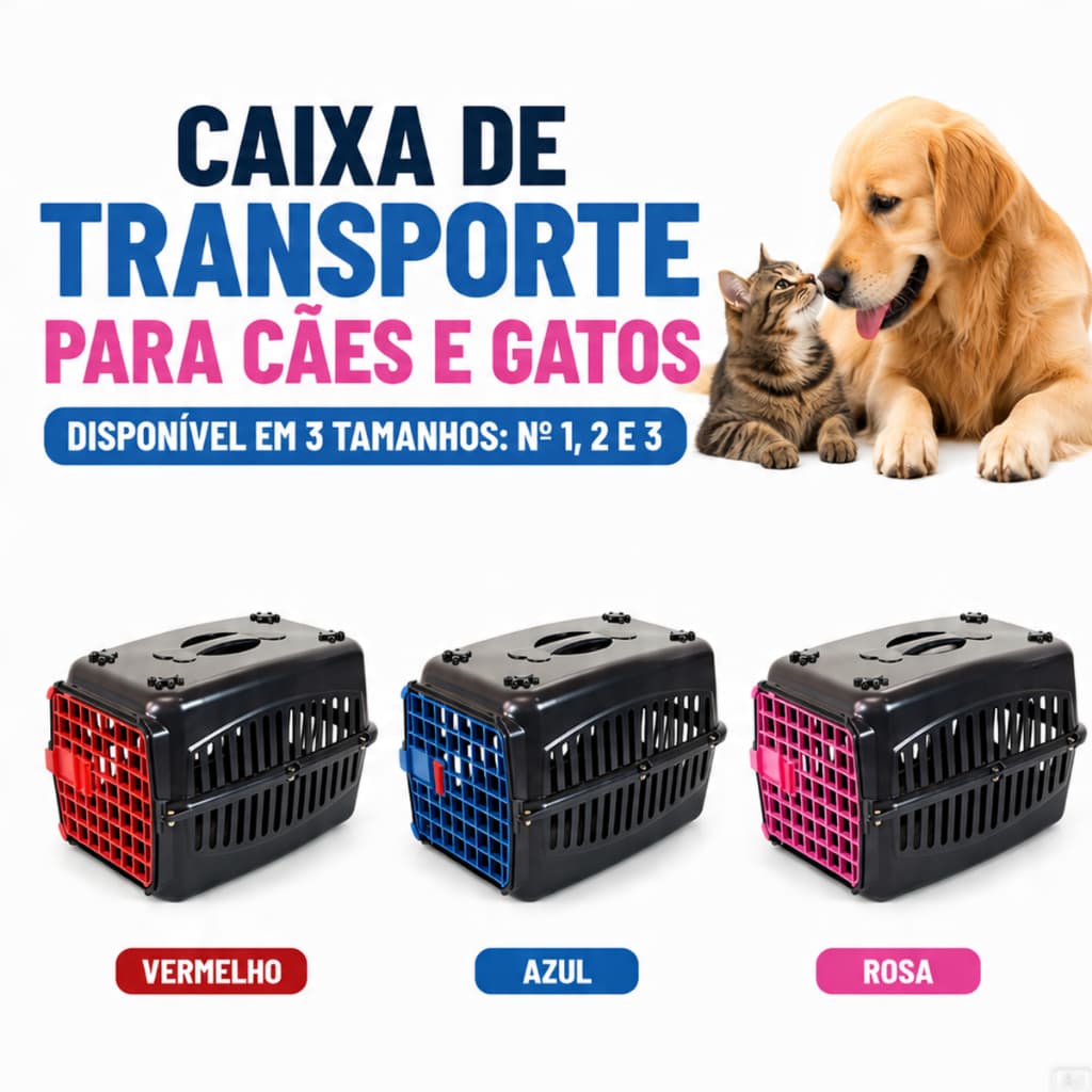 Caixa Casinha de Transporte para Gatos Cachorros Coelho Alça Reforçada Passeios com Segurança