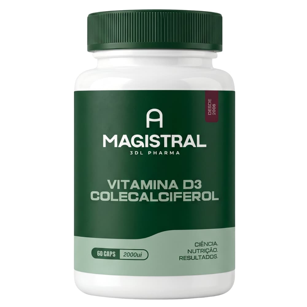 Vitamina D3 2000ui Colecalciferol Original 60 ou 120 cápsulas A Magistral Vitaminas Suplementos