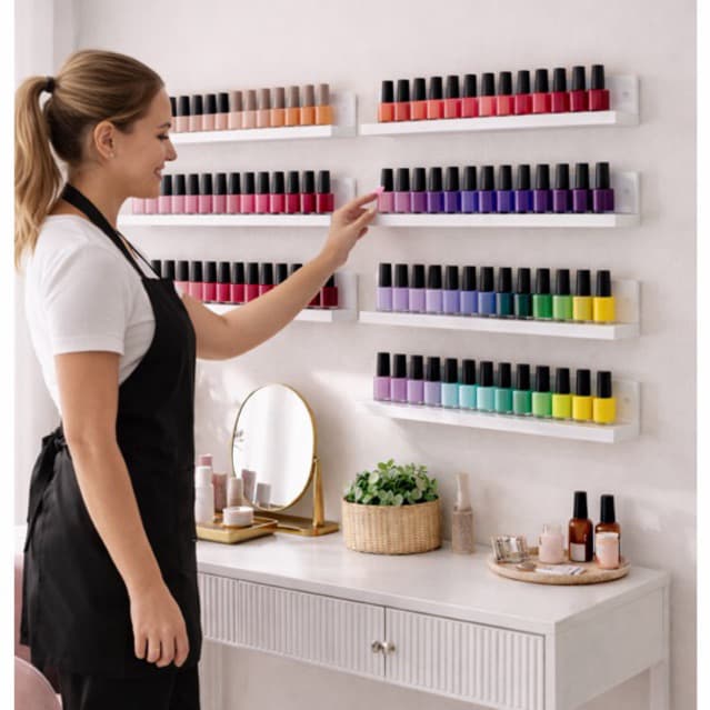 Kit 10 Prateleiras Mdf Expositor Esmaltes Tintas Tempero - Decorativo 60cm