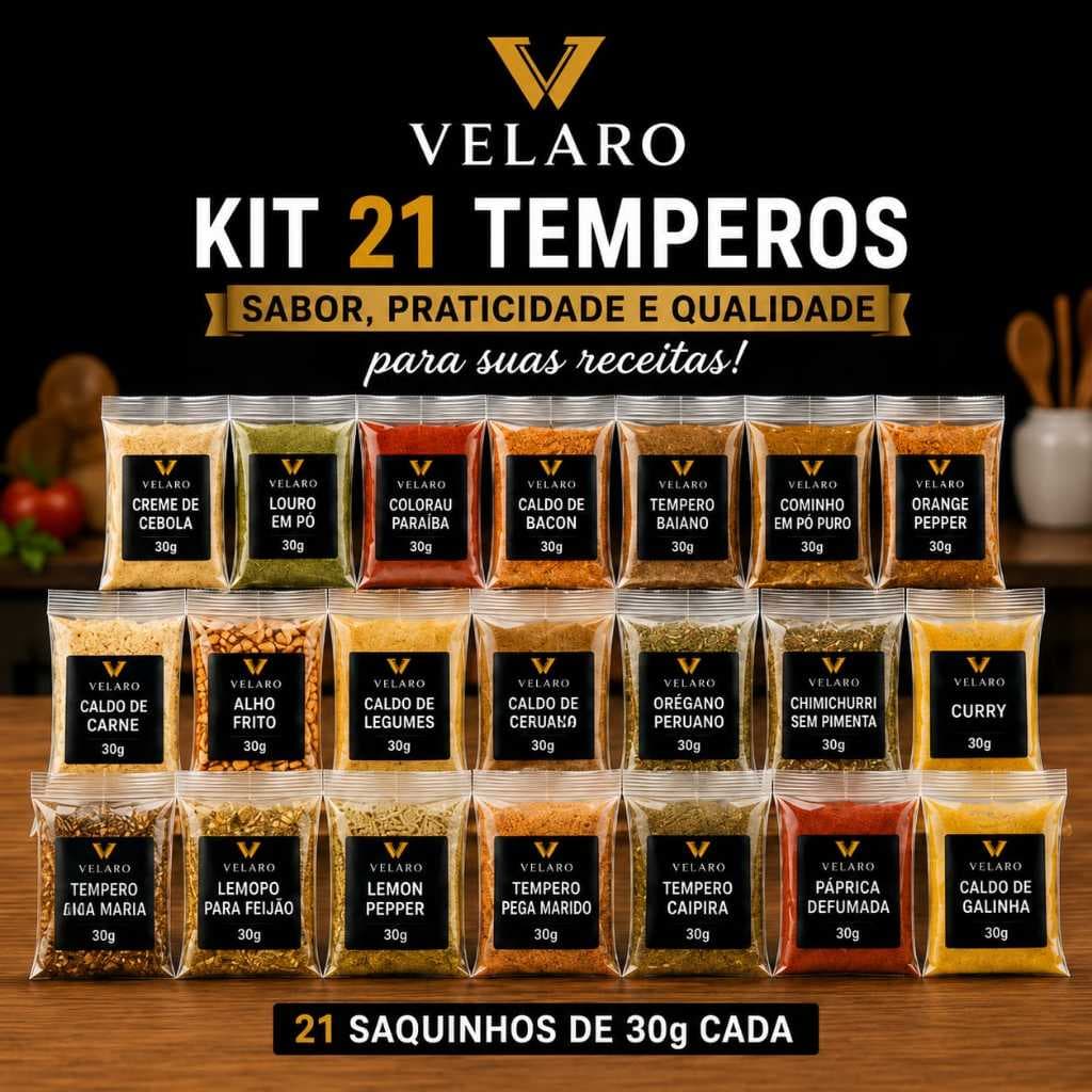 KIT 21 TEMPEROS CONDIMENTO MIX SABORES GOUMERT TOP COZINHA E CHURRASCO