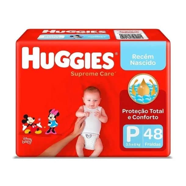 FRALDA HUGGIES SUPREME CARE JUMBO P 48 unidades