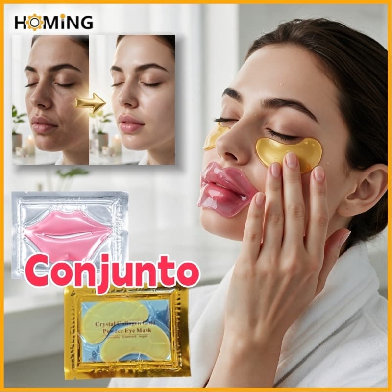 Kit 20/40/60 Máscara Labial + Máscara para os Olhos Textura de Gelatina Hidratantes para a Pele Feminina