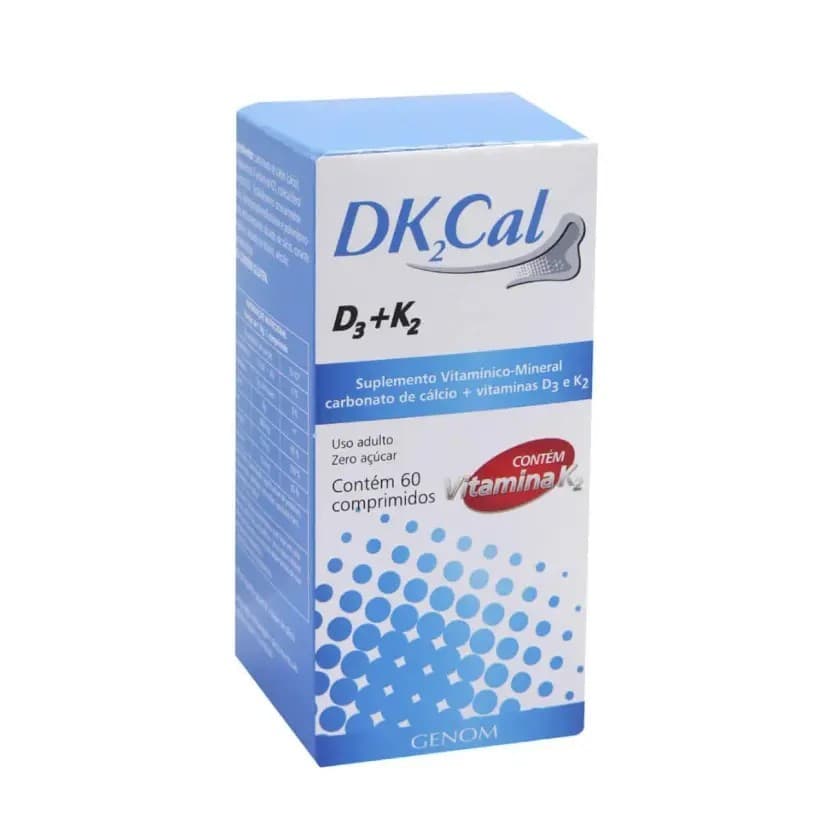DK2Cal Suplemento Alimentar Cálcio Vitamina D3 e K2 60 Comprimidos