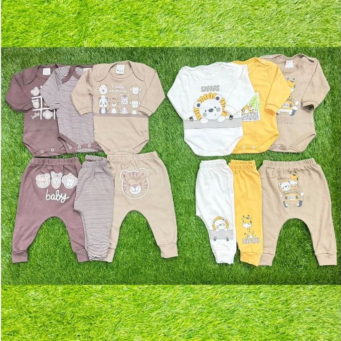 Kit para bebê masculino com 3 body manga longa ou 3 calças em suedine, enxoval, conforto para o bebê