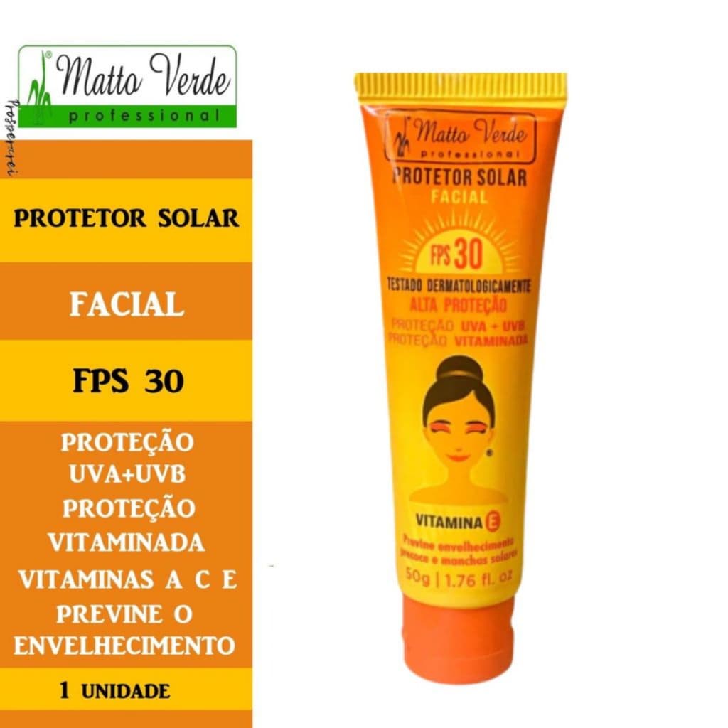 Matto Verde Protetor Solar Facial FPS 30 50g - Oil Free Hidratante