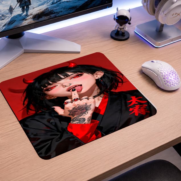 Mouse Pad Gamer Oriental 30x20cm Pequeno Base Borracha Para Notebook PC
