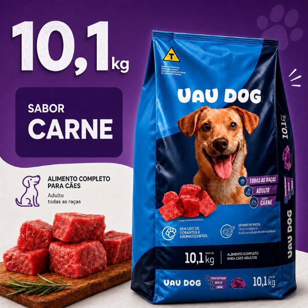 Ração Para Cachorro Adulto Sabor Carne Alta Aceitação