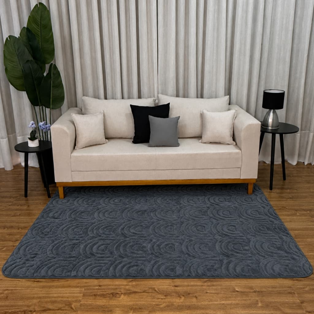 Tapete Sala Relevo Jacquard Antiderrapante 2,00 x 1,40mt 