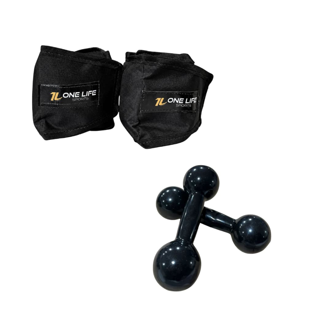 Kit Caneleira Profissional Preta 1kg Par Halter Emborrachado1kg Musculação Academia Treino