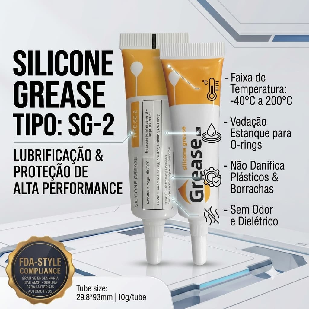 Graxa de Silicone Incolor Premium 10g - Lubrificante para Impressora 3D, Fuso CNC, Teclado Mecânico, Engrenagens e Anéis
