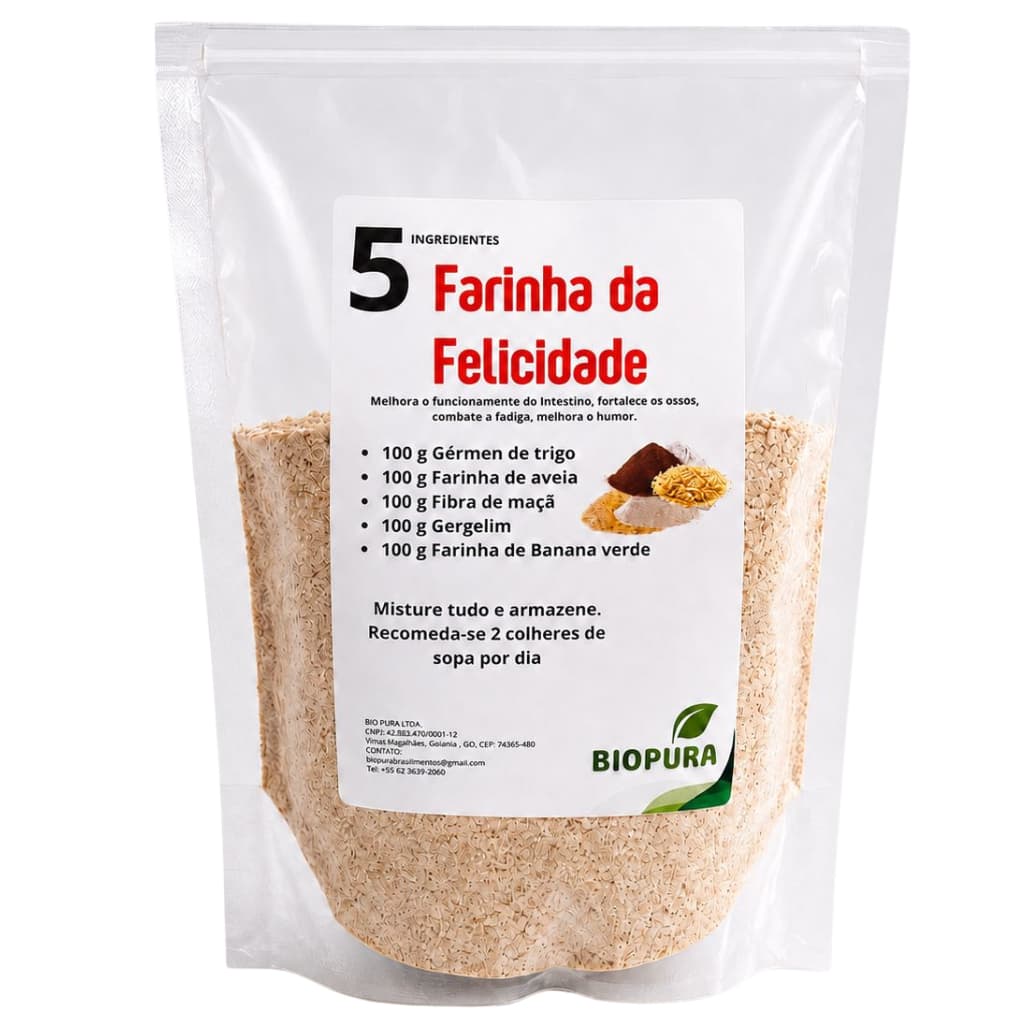 Farinha da Felicidade 500g – Emagrecimento Natural, Saciedade, Intestino Regulador e Energia | Original