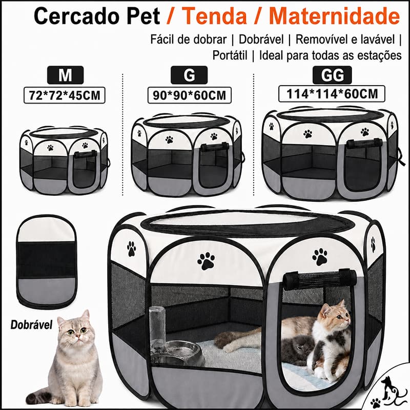 Casinha Para Pets Gatos Grande Dobrável Portátil 3 Tamanho