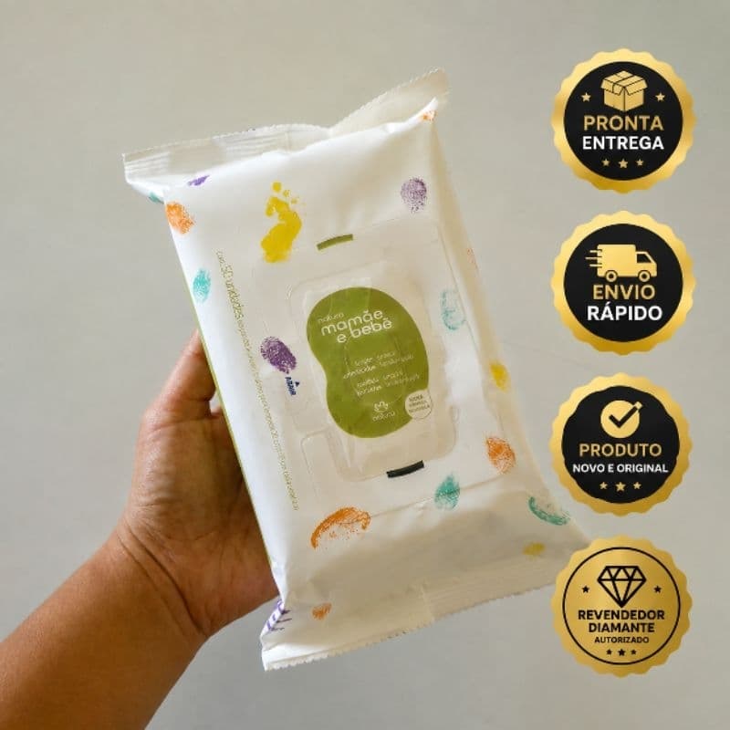 Lenços Umedecidos Mamãe e Bebê com Fragrância 50 folhas