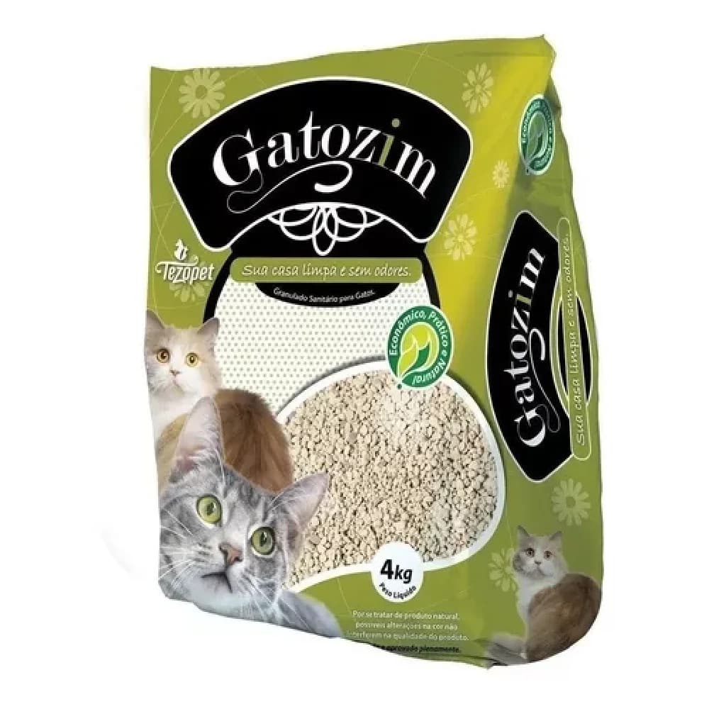 Areia Sanitária Gatozin para Gatos 4kg Alta Absorção Controle de Odores Caixa Sanitária