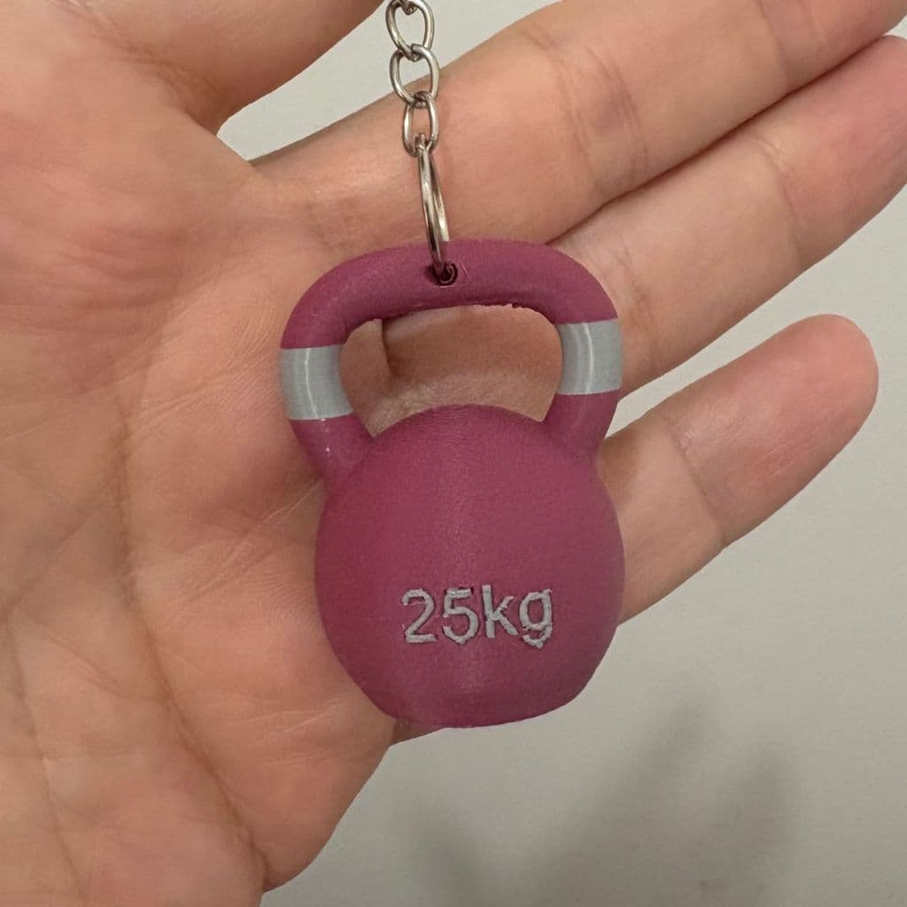 Chaveiro Halter e Kettlebell Academia Fitness Roxo 3D - 4cm