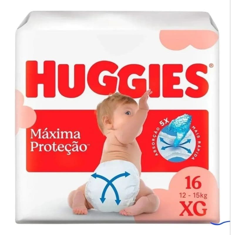 Fralda Huggies Máxima Proteção XG – 16 Unidades