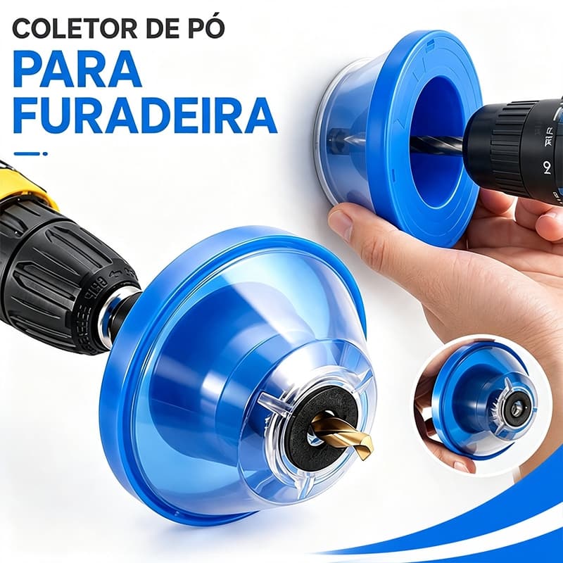 Coletor de Pó para Furadeira Broca Protetor de Poeira Furo em Parede Sem Sujeira Acessório para Parafusadeira
