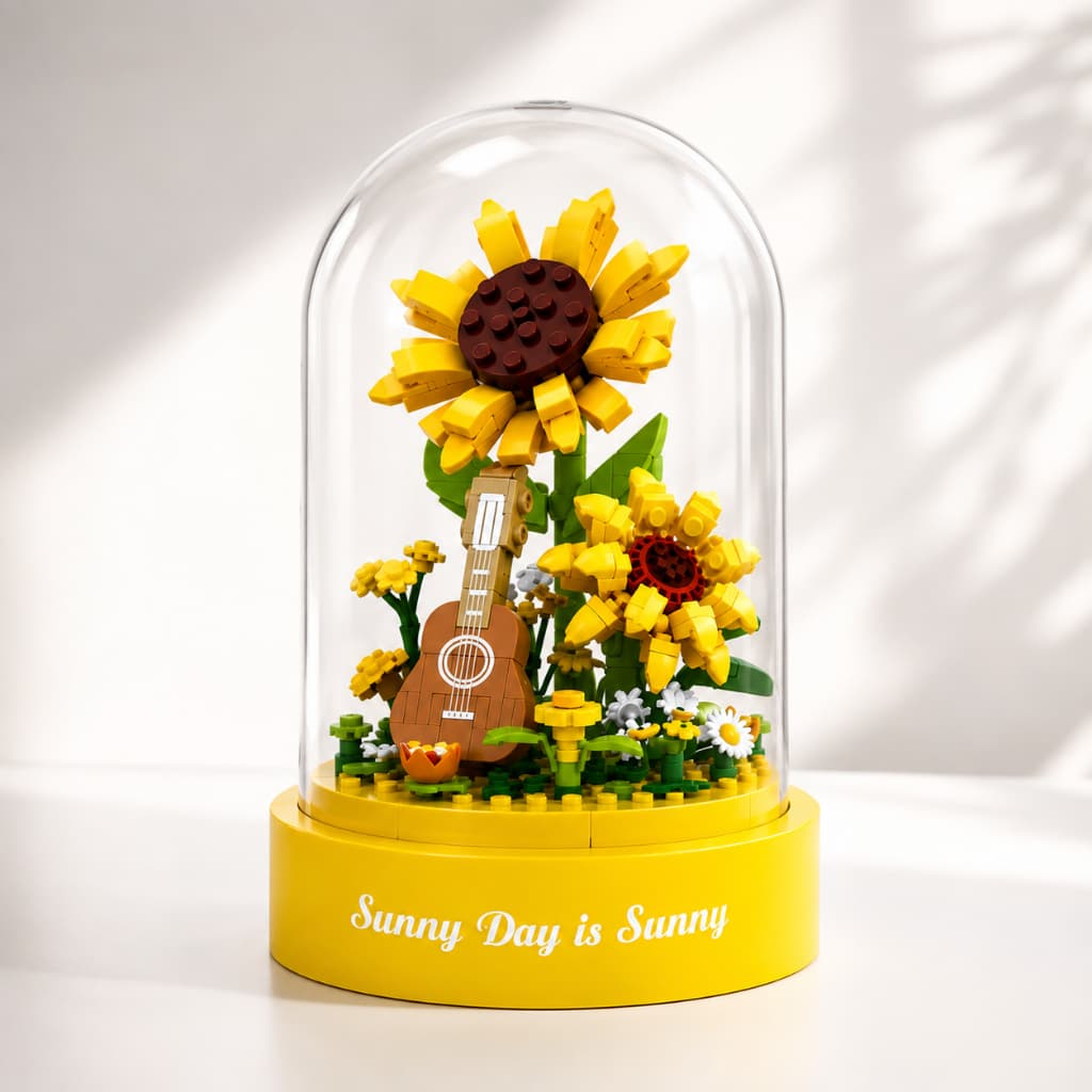 Bloco de Montar Flores Girassol 233 Peças Brinquedo Decorativo Presente Criativo lego
