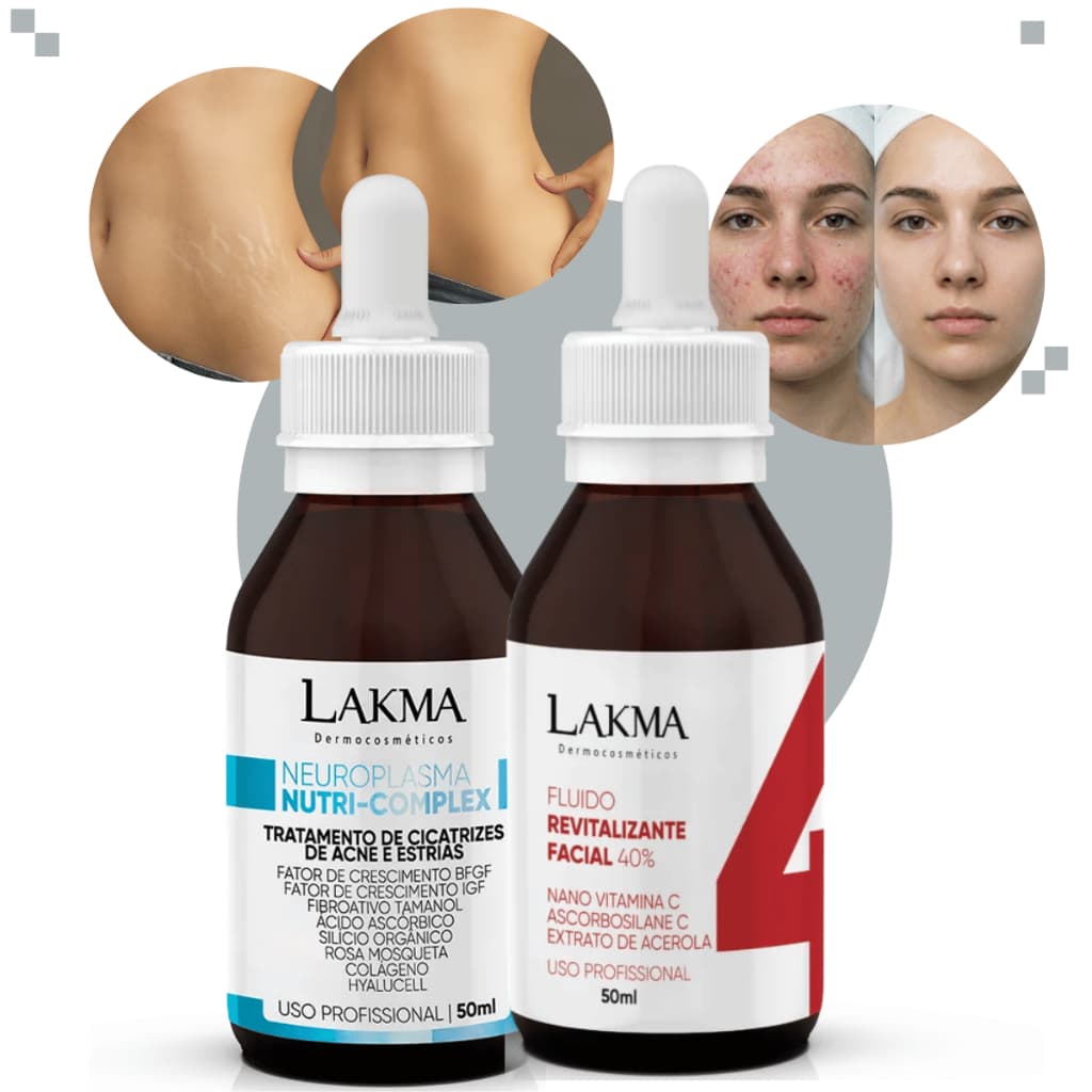 Kit Neuroplasma Nutri Complex + Vitamina C Fluido 50Ml Lakma Séruns Faciais
