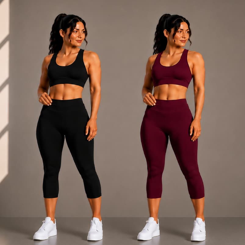 KIT 2 Corsario Feminino fitness Capri Academia Cintura alta Suplex tecido grosso zero trasparencia
