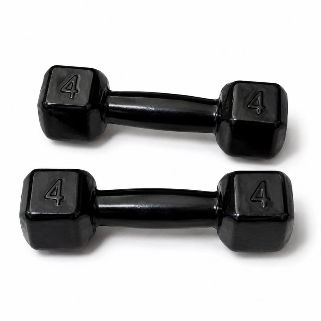 Kit Par 2 Halteres Sextavados Emborrachados 4kg Cada Musculação Academia Fitness Treino Funcional Crossfit Exercícios