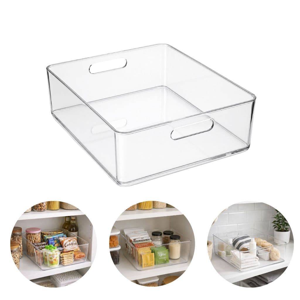 Kit 2 Caixa Cesta 32 x 26,5 para Organização e Armazenamento Multiuso Closet Lavanderia Cozinha Banheiro