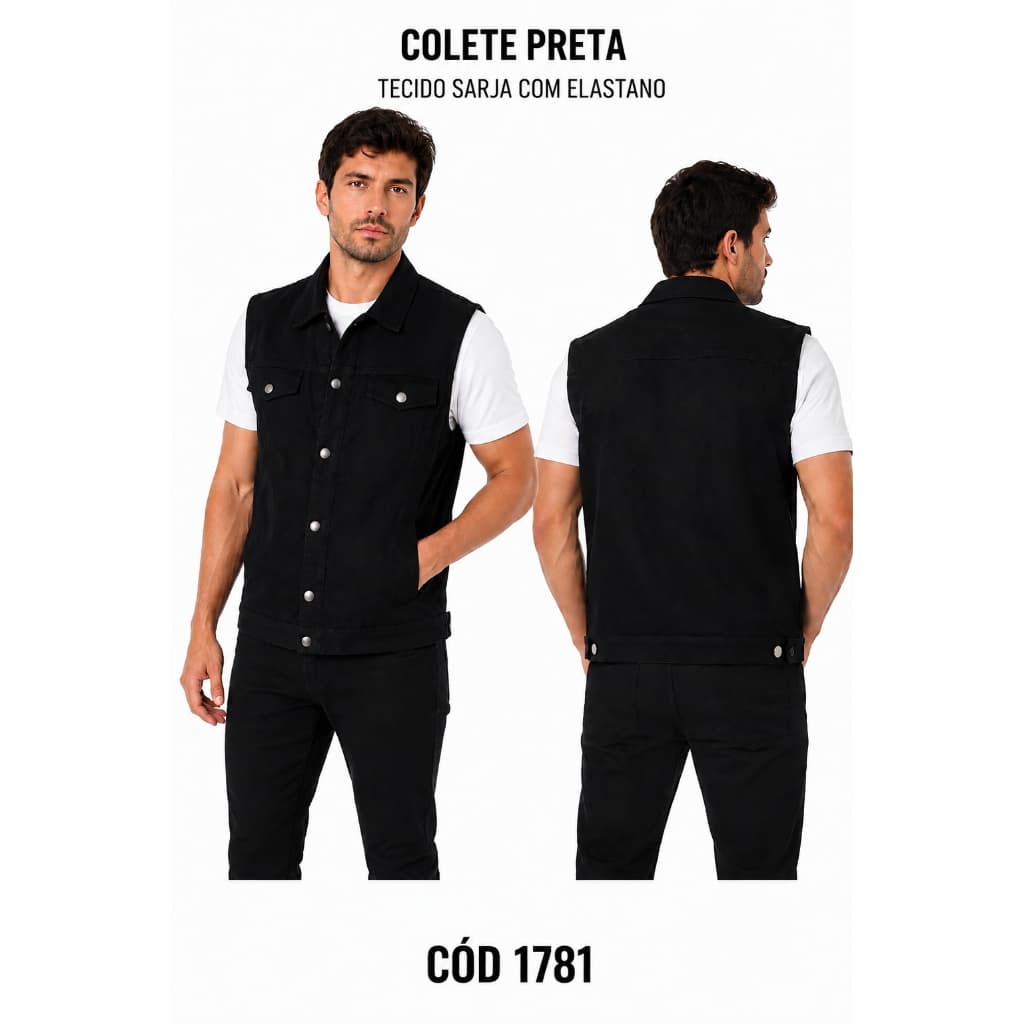 Colete jeans masculina P M G  GG